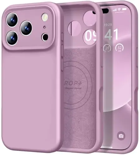 Vooii Magnetic for iPhone 17 Pro Case, Compatible with Magsafe (Premium Liquid Silicone) (Integrated Camera Control Button) Full Body Protective Anti-Scratch Microfiber Lining 6.3