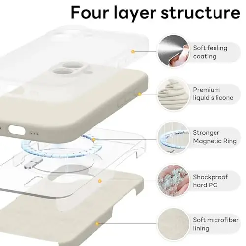 Vooii Magnetic for iPhone 17 Pro Case, Compatible with Magsafe (Premium Liquid Silicone) (Integrated Camera Control Button) Full Body Protective Anti-Scratch Microfiber Lining 6.3