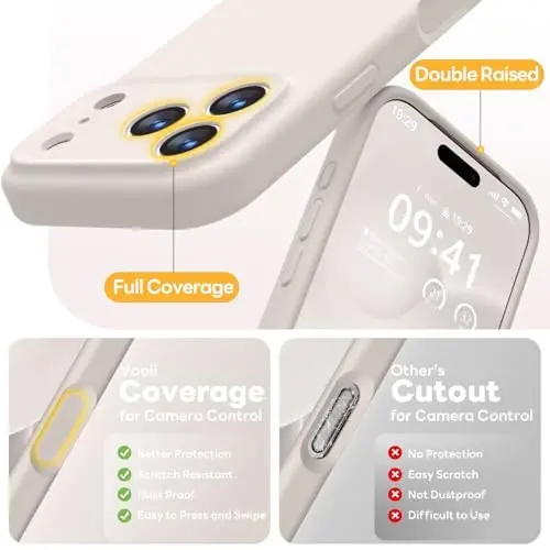 Vooii Magnetic for iPhone 17 Pro Case, Compatible with Magsafe (Premium Liquid Silicone) (Integrated Camera Control Button) Full Body Protective Anti-Scratch Microfiber Lining 6.3
