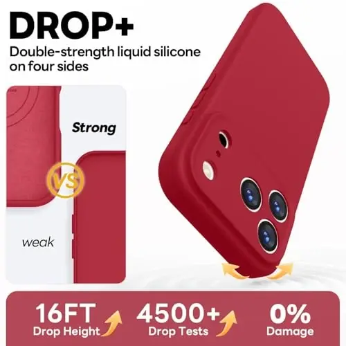 Vooii Magnetic iPhone 17 Pro uchun g'ilof, Magsafe bilan mos (Premium suyuq silikon) (O'rnatilgan kamera boshqaruv tugmasi) To'liq himoya, tirnalishga qarshi mikrofiber astar 6.3
