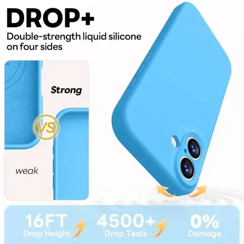 Vooii Magnetic iPhone 17 uchun g'ilof, Magsafe bilan mos (Premium suyuq silikon) (O'rnatilgan kamera boshqaruv tugmasi) To'liq himoya, chizilishga qarshi mikrofiber astar 6.3