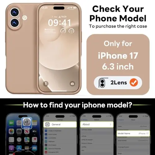 Vooii Magnetic iPhone 17 uchun g'ilof, Magsafe bilan mos (Premium suyuq silikon) (O'rnatilgan kamera boshqaruv tugmasi) To'liq himoya, chizilishga qarshi mikrofiber astar 6.3