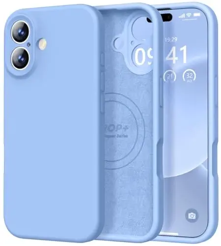 Vooii Magnetic iPhone 17 uchun g'ilof, Magsafe bilan mos (Premium suyuq silikon) (O'rnatilgan kamera boshqaruv tugmasi) To'liq himoya chizishga qarshi mikrofiber astar 6.3