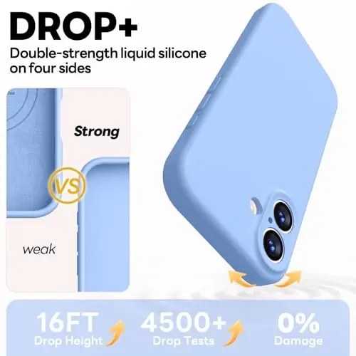 Vooii Magnetic iPhone 17 uchun g'ilof, Magsafe bilan mos (Premium suyuq silikon) (O'rnatilgan kamera boshqaruv tugmasi) To'liq himoya chizishga qarshi mikrofiber astar 6.3