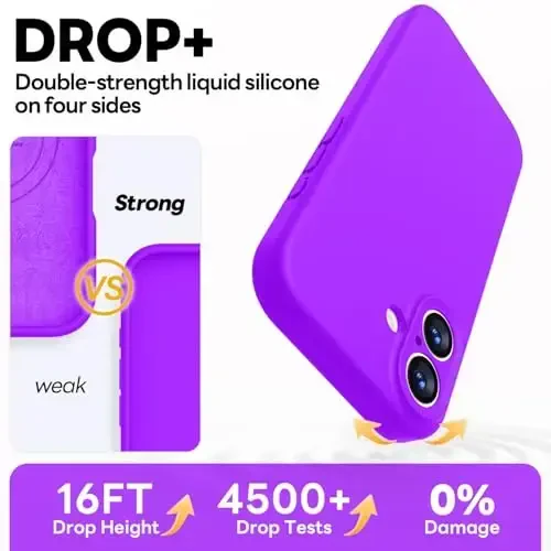 Vooii Magnetic iPhone 17 uchun gʻilof, Magsafe bilan mos (Premium suyuq silikon) (Oʻrnatilgan kamera boshqaruv tugmasi) Toʻliq himoya qiluvchi tirnalishga qarshi mikrofiber astar 6,3