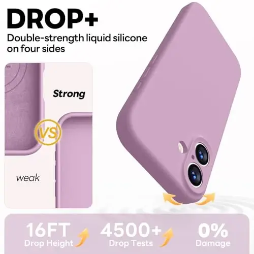 Vooii Magnetic iPhone 17 uchun g'ilof, Magsafe bilan mos (Premium suyuq silikon) (O'rnatilgan kamera boshqaruv tugmasi) To'liq himoya, tirnalishga qarshi mikrofiber astar 6.3