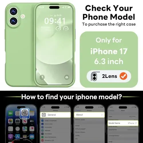 Vooii Magnetic iPhone 17 uchun g'ilof, Magsafe bilan mos (Premium suyuq silikon) (O'rnatilgan kamera boshqaruv tugmasi) To'liq himoya, tirnalishga qarshi mikrofiber astar 6.3