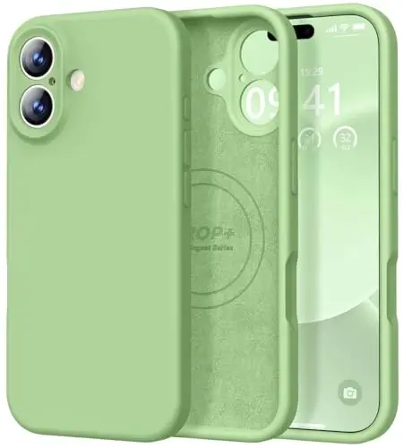 Vooii Magnetic iPhone 17 uchun g'ilof, Magsafe bilan mos (Premium suyuq silikon) (O'rnatilgan kamera boshqaruv tugmasi) To'liq himoya, tirnalishga qarshi mikrofiber astar 6.3