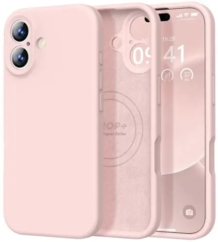 Vooii Magnetic iPhone 17 uchun g'ilof, Magsafe bilan mos (Premium suyuq silikon) (O'rnatilgan kamera boshqaruv tugmasi) To'liq himoya, tirnalishga qarshi mikrofiber astar 6.3