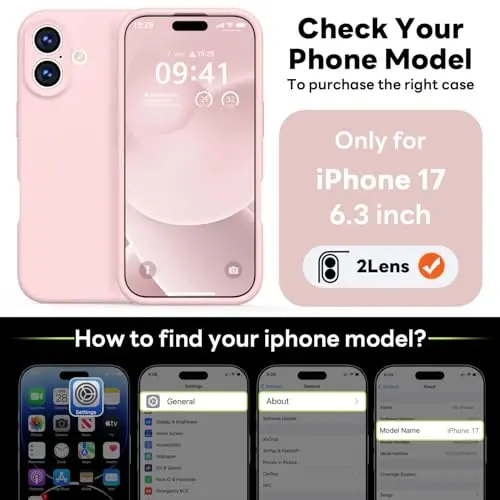 Vooii Magnetic iPhone 17 uchun g'ilof, Magsafe bilan mos (Premium suyuq silikon) (O'rnatilgan kamera boshqaruv tugmasi) To'liq himoya, tirnalishga qarshi mikrofiber astar 6.3