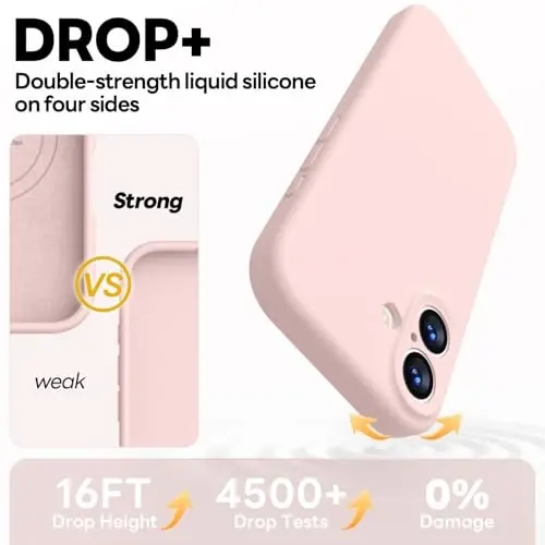 Vooii Magnetic iPhone 17 uchun g'ilof, Magsafe bilan mos (Premium suyuq silikon) (O'rnatilgan kamera boshqaruv tugmasi) To'liq himoya, tirnalishga qarshi mikrofiber astar 6.3