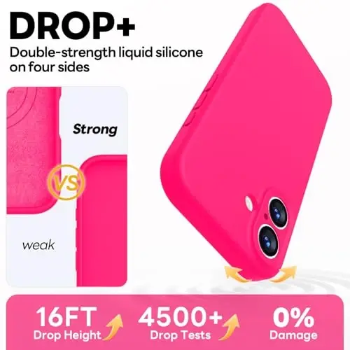 Vooii Magnetic iPhone 17 uchun g'ilof, Magsafe bilan mos (Premium suyuq silikon) (O'rnatilgan kamera boshqaruv tugmasi) To'liq himoya, tirnalishga qarshi mikrofiber astar 6,3