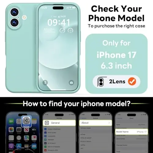 Vooii Magnetic iPhone 17 uchun gʻilof, Magsafe bilan mos (Premium suyuq silikon) (Oʻrnatilgan kamera boshqaruv tugmasi) Toʻliq himoya, tirnalishga qarshi mikrofiber astar 6.3