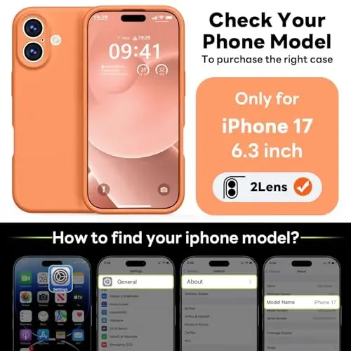 Vooii Magnetic iPhone 17 uchun g'ilof, Magsafe bilan mos (Premium suyuq silikon) (O'rnatilgan kamera boshqaruv tugmasi) To'liq himoya, tirnalishga qarshi mikrofiber astar 6.3