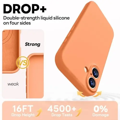 Vooii Magnetic iPhone 17 uchun g'ilof, Magsafe bilan mos (Premium suyuq silikon) (O'rnatilgan kamera boshqaruv tugmasi) To'liq himoya, tirnalishga qarshi mikrofiber astar 6.3