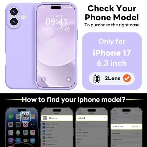 Vooii Magnetic for iPhone 17 Case, Compatible with Magsafe (Premium Liquid Silicone) (Integrated Camera Control Button) Full Body Protective Anti-Scratch Microfiber Lining 6.3
