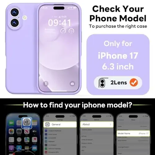 Vooii Magnetic for iPhone 17 Case, Compatible with Magsafe (Premium Liquid Silicone) (Integrated Camera Control Button) Full Body Protective Anti-Scratch Microfiber Lining 6.3