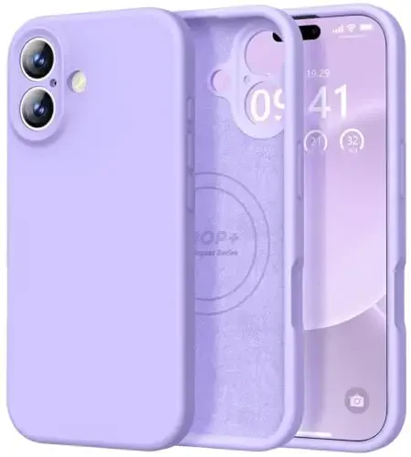 Vooii Magnetic for iPhone 17 Case, Compatible with Magsafe (Premium Liquid Silicone) (Integrated Camera Control Button) Full Body Protective Anti-Scratch Microfiber Lining 6.3