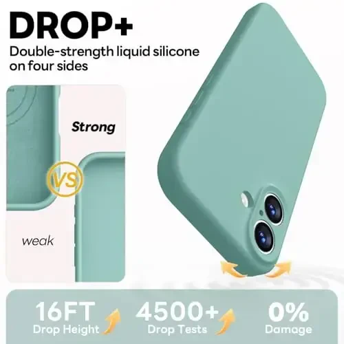 Vooii Magnetic for iPhone 17 Case, Compatible with Magsafe (Premium Liquid Silicone) (Integrated Camera Control Button) Full Body Protective Anti-Scratch Microfiber Lining 6.3