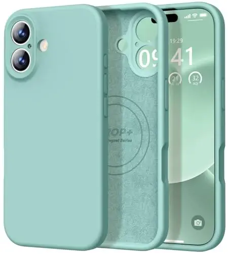 Vooii Magnetic for iPhone 17 Case, Compatible with Magsafe (Premium Liquid Silicone) (Integrated Camera Control Button) Full Body Protective Anti-Scratch Microfiber Lining 6.3