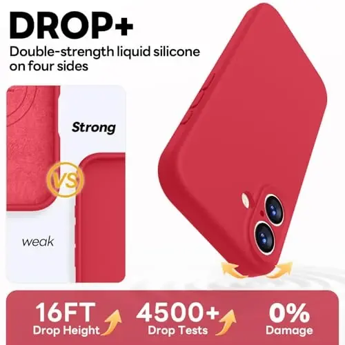 Vooii Magnetic for iPhone 17 Case, Compatible with Magsafe (Premium Liquid Silicone) (Integrated Camera Control Button) Full Body Protective Anti-Scratch Microfiber Lining 6.3