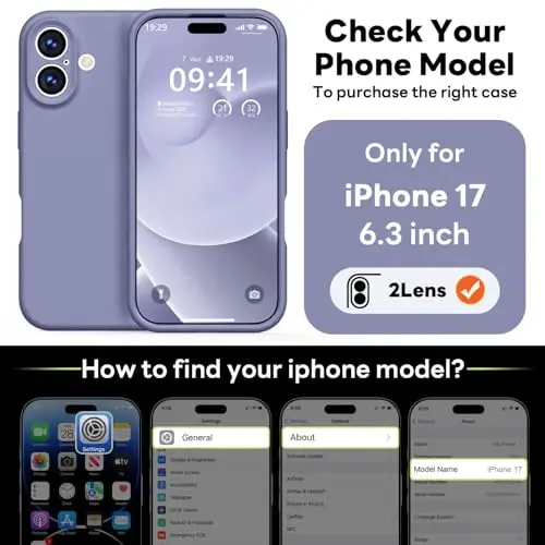 Vooii Magnetic for iPhone 17 Case, Compatible with Magsafe (Premium Liquid Silicone) (Integrated Camera Control Button) Full Body Protective Anti-Scratch Microfiber Lining 6.3