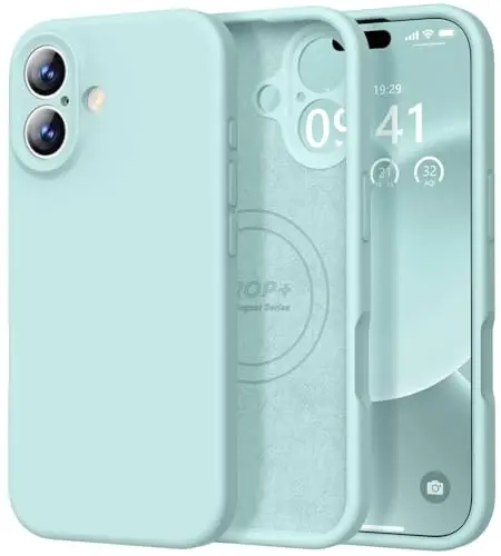 Vooii Magnetic for iPhone 17 Case, Compatible with Magsafe (Premium Liquid Silicone) (Integrated Camera Control Button) Full Body Protective Anti-Scratch Microfiber Lining 6.3