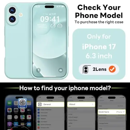 Vooii Magnetic for iPhone 17 Case, Compatible with Magsafe (Premium Liquid Silicone) (Integrated Camera Control Button) Full Body Protective Anti-Scratch Microfiber Lining 6.3