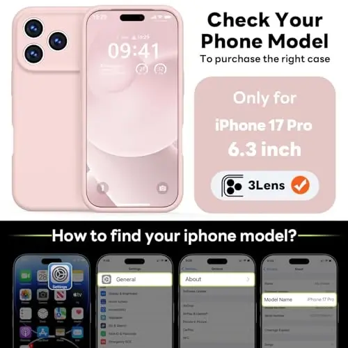 Vooii Magnetic for iPhone 17 Pro Case, Compatible with Magsafe (Premium Liquid Silicone) (Integrated Camera Control Button) Full Body Protective Anti-Scratch Microfiber Lining 6.3