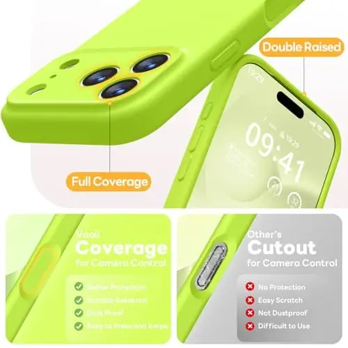 Vooii Magnetic for iPhone 17 Pro Case, Compatible with Magsafe (Premium Liquid Silicone) (Integrated Camera Control Button) Full Body Protective Anti-Scratch Microfiber Lining 6.3