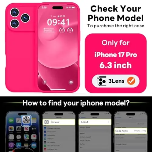 Vooii Magnetic for iPhone 17 Pro Case, Compatible with Magsafe (Premium Liquid Silicone) (Integrated Camera Control Button) Full Body Protective Anti-Scratch Microfiber Lining 6.3