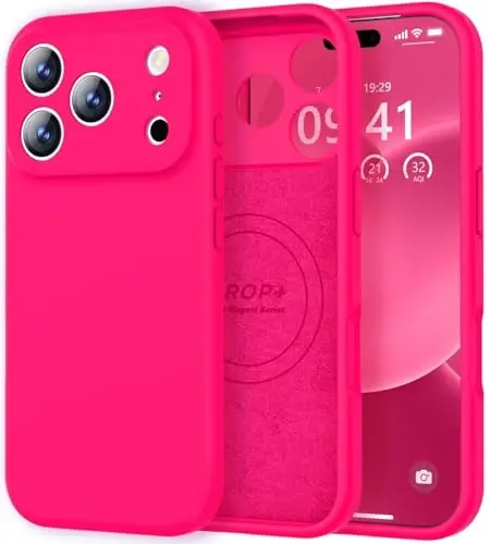 Vooii Magnetic for iPhone 17 Pro Case, Compatible with Magsafe (Premium Liquid Silicone) (Integrated Camera Control Button) Full Body Protective Anti-Scratch Microfiber Lining 6.3