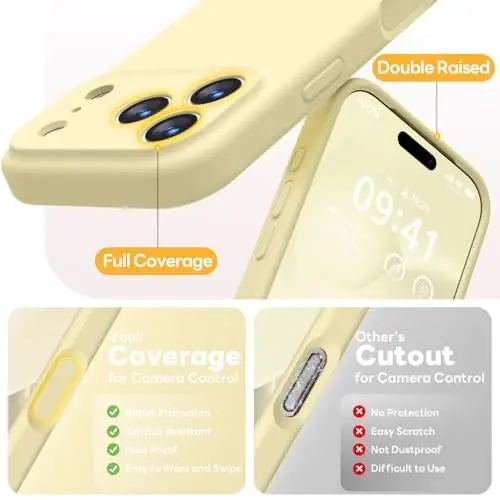 Vooii Magnetic for iPhone 17 Pro Case, Compatible with Magsafe (Premium Liquid Silicone) (Integrated Camera Control Button) Full Body Protective Anti-Scratch Microfiber Lining 6.3