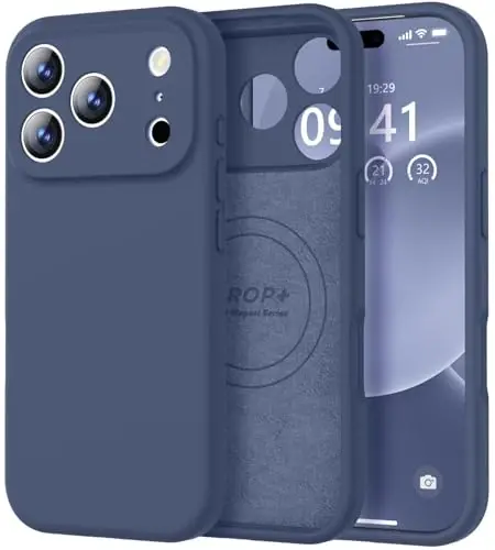 Vooii Magnetic for iPhone 17 Pro Case, Compatible with Magsafe (Premium Liquid Silicone) (Integrated Camera Control Button) Full Body Protective Anti-Scratch Microfiber Lining 6.3