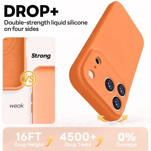 Vooii Magnetic for iPhone 17 Pro Case, Compatible with Magsafe (Premium Liquid Silicone) (Integrated Camera Control Button) Full Body Protective Anti-Scratch Microfiber Lining 6.3