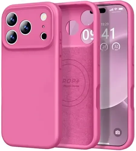 Vooii Magnetic for iPhone 17 Pro Case, Compatible with Magsafe (Premium Liquid Silicone) (Integrated Camera Control Button) Full Body Protective Anti-Scratch Microfiber Lining 6.3