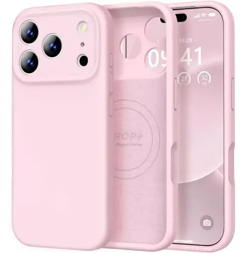 Vooii Magnetic for iPhone 17 Pro Case, Compatible with Magsafe (Premium Liquid Silicone) (Integrated Camera Control Button) Full Body Protective Anti-Scratch Microfiber Lining 6.3
