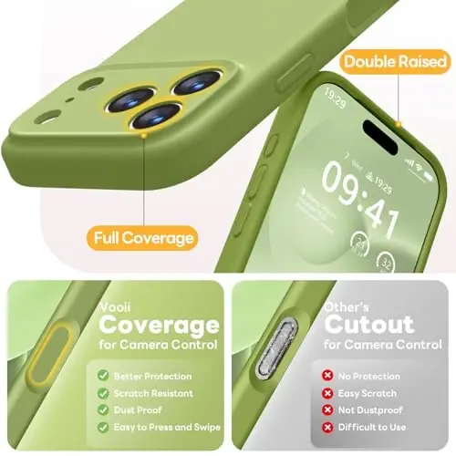 Vooii Magnetic for iPhone 17 Pro Max Case, Compatible with Magsafe (Premium Liquid Silicone) (Integrated Camera Control Button) Full Body Protective Anti-Scratch Microfiber Lining 6.9