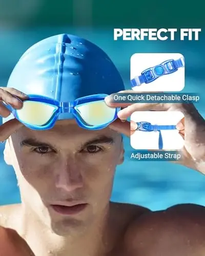 Vorshape Swim Goggles 2 Pack Anti Fog Suzish ko'zoynaklari, kattalar, erkaklar, ayollar va o'smirlar uchun oqmaydigan UV himoyali suzish ko'zoynaklari - 6