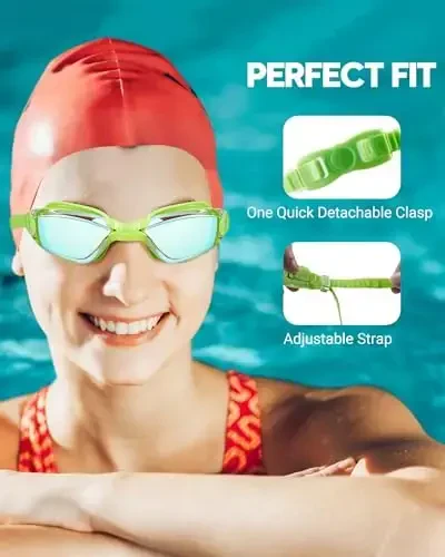 Vorshape Swim Goggles 2 Pack Anti Fog Suzish ko'zoynaklari, kattalar, erkaklar, ayollar va o'smirlar uchun UV himoyali oqmaydigan suzish ko'zoynaklari to'plami - 6