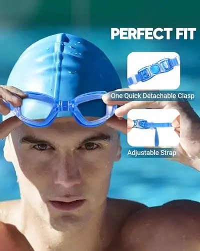 Vorshape Swim Goggles 2 Pack Anti Fog Suzish ko'zoynaklari, Kattalar erkaklar ayollar yoshlar uchun UV himoyali oqmaydigan havza ko'zoynaklari - 6