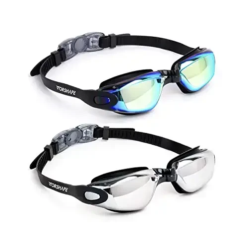 Vorshape Swim Goggles 2 Pack Anti Fog Swimming Goggles, No Leaking UV Protection Pool Goggles for Adult Men Women Youth - 1