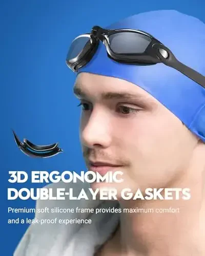 Vorshape Swim Goggles 2 Pack Anti Fog Swimming Goggles, No Leaking UV Protection Pool Goggles for Adult Men Women Youth - 4