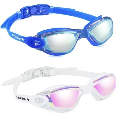 Vorshape Swim Goggles 2 Pack Anti Fog Swimming Goggles, No Leaking UV Protection Pool Goggles for Adult Men Women Youth - VORSHAPE