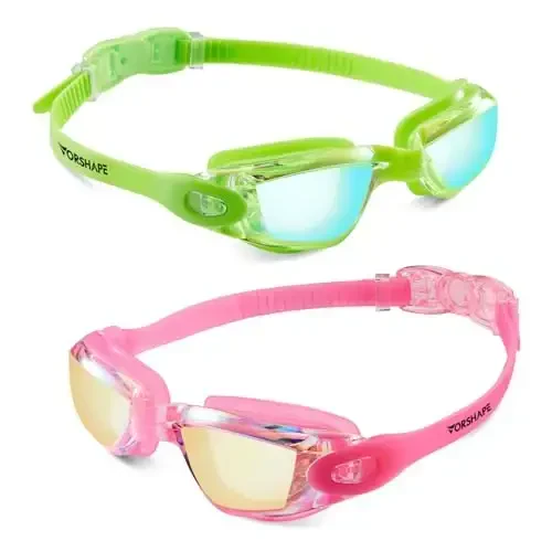 Vorshape Swim Goggles 2 Pack Anti Fog Swimming Goggles, No Leaking UV Protection Pool Goggles for Adult Men Women Youth - 1