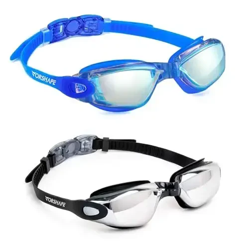 Vorshape Swim Goggles 2 Pack Anti Fog Swimming Goggles, No Leaking UV Protection Pool Goggles for Adult Men Women Youth 