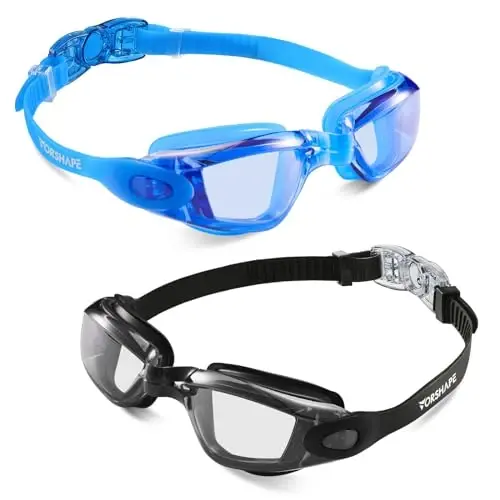 Vorshape Swim Goggles 2 Pack Anti Fog Swimming Goggles, No Leaking UV Protection Pool Goggles for Adult Men Women Youth 