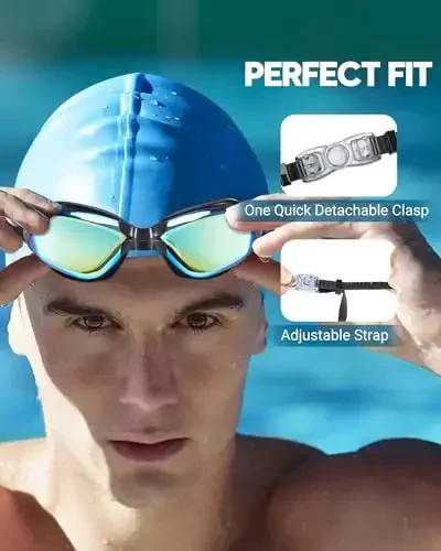 Vorshape Swim Goggles 2 Pack Anti Fog Swimming Goggles, No Leaking UV Protection Pool Goggles for Adult Men Women Youth - 6