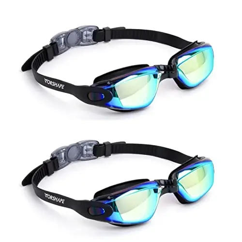 Vorshape Swim Goggles 2 Pack Anti Fog Swimming Goggles, No Leaking UV Protection Pool Goggles for Adult Men Women Youth 