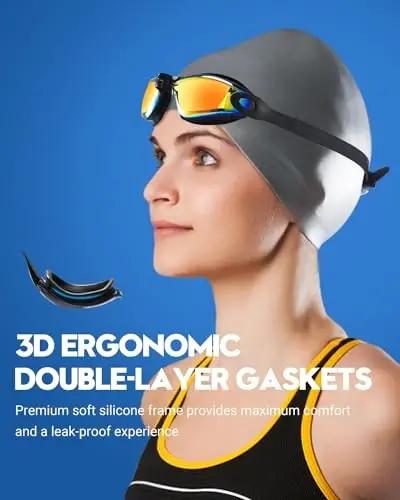 Vorshape Swim Goggles 2 Pack Anti Fog Swimming Goggles, No Leaking UV Protection Pool Goggles for Adult Men Women Youth 